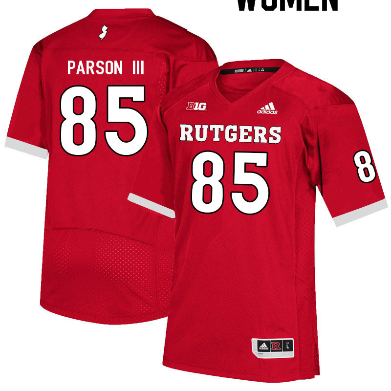 Women #85 Jessie Parson III Rutgers Scarlet Knights College Football Jerseys Sale-Scarlet